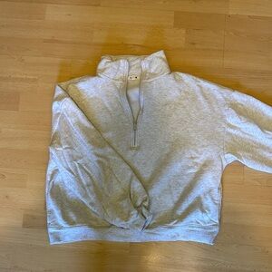 Garage Light Gray Half-Zip Turtleneck Sweater